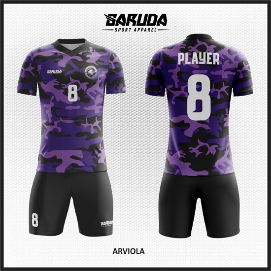 desain baju futsal army warna ungu