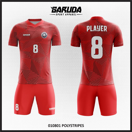 desain baju futsal full printing warna merah