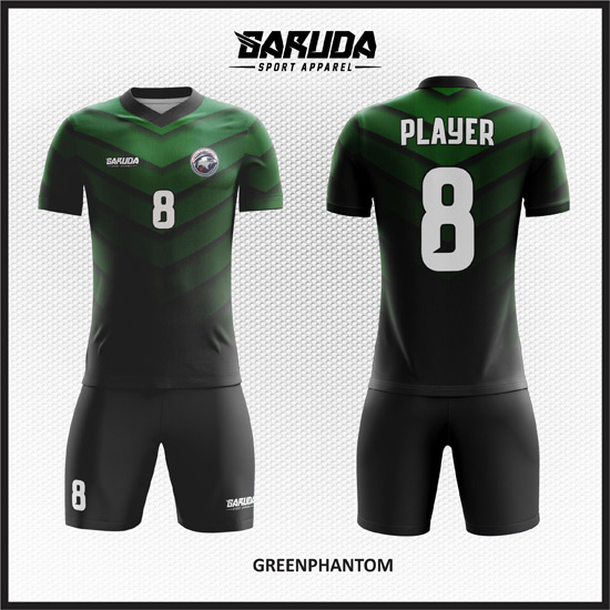 desain baju futsal keren hitam hijau gradasi
