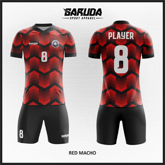 desain baju futsal merah hitam 2
