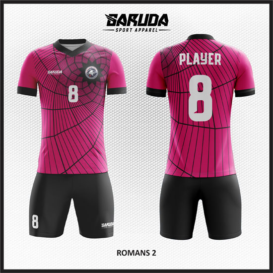 desain baju futsal pink hitam
