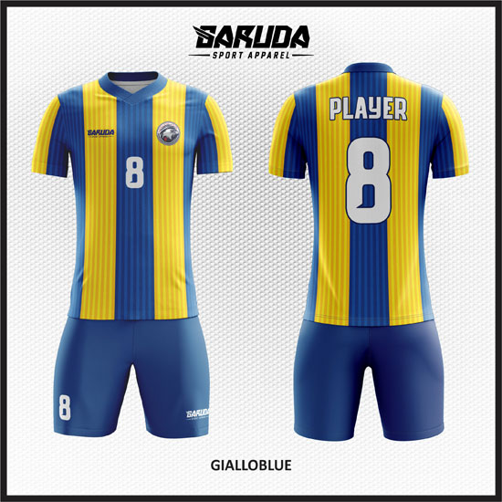 desain baju futsal printing kuning biru