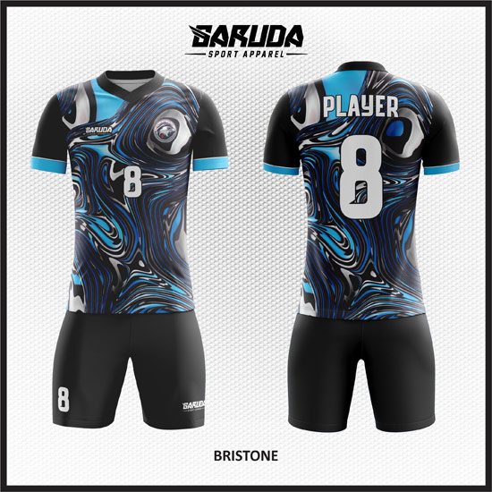 desain baju futsal printing terbaru warna biru unik