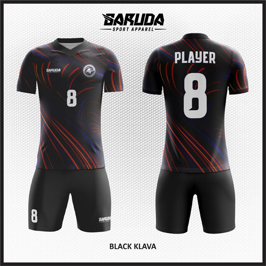 desain baju futsal printing terbaru warna hitam keren