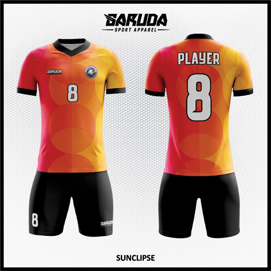Desain Kaos Sepakbola Printing Warna Orange Yang Trendy