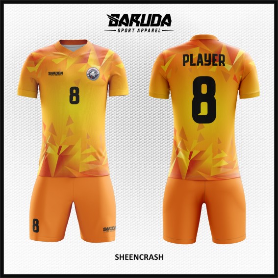 Desain Baju Futsal Printing Warna Orange Tampil Maksimal