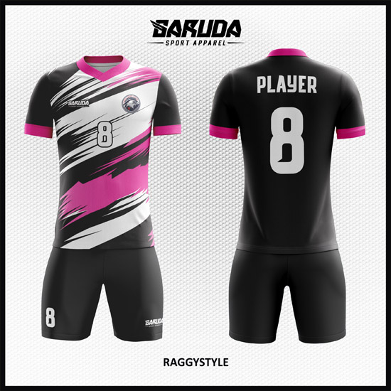 Desain Kaos Futsal Warna Hitam Putih Pink Bikin Lawan Terkejut | Garuda